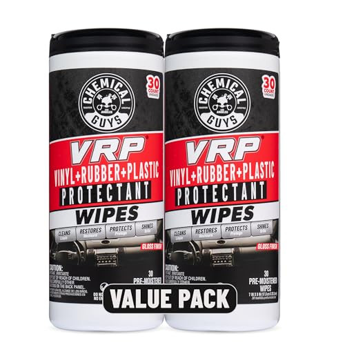 Chemical Guys VRP Vinyl, Rubber, Plastic Shine & Protectant Wipes 2-Pack 30-Count
