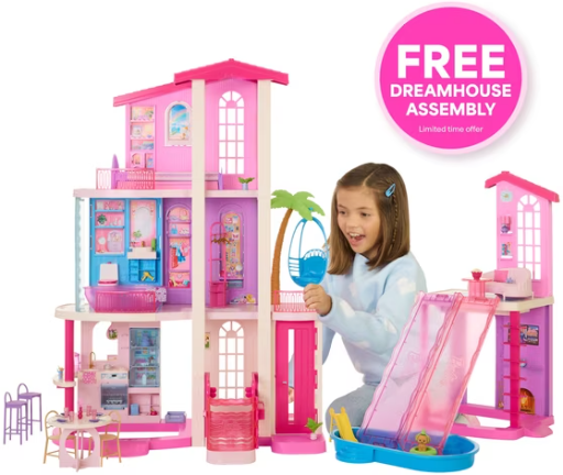 Barbie DreamHouse Dollhouse with 2 Pools, 2 Slides, 3 Levels & 65+ Pieces