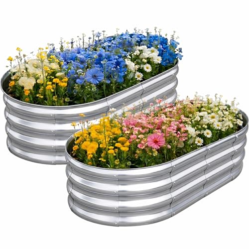 TATAANTY Galvanized Raised Garden Bed 2-Pack 4'x2'x1' Deal