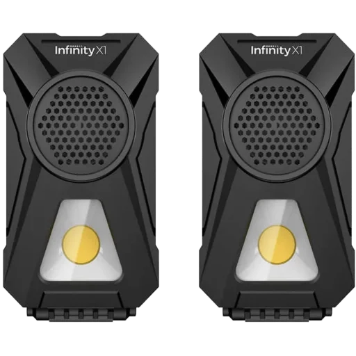 Infinity X1 Rechargeable Bluetooth LED Worklight Speakers 2-Pack Deal