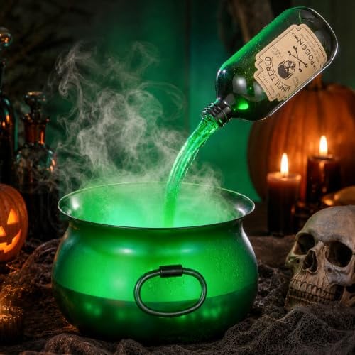 Large Translucent Witches Cauldron with Magic Floating Potion Bottles Deal