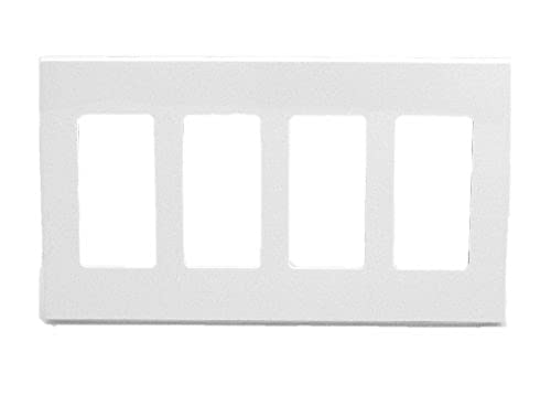 Leviton 4-Gang Decora Plus Wallplate Screwless Snap-On Mount, 80312-SW, White Deal