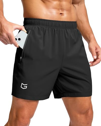 G Gradual Men's Athletic Running Shorts with Zipper Pockets (5", 7" or 9" Inseam)