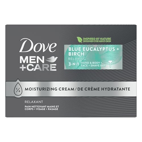 DOVE MEN + CARE Bar 3 in 1 Cleanser Blue Eucalyptus 8 Bars 3.75 oz Deal