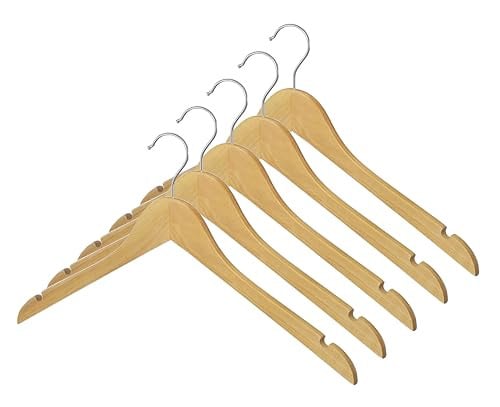 Whitmor Natural Wood Dress or Shirt Hangers, Set of 5 Deal
