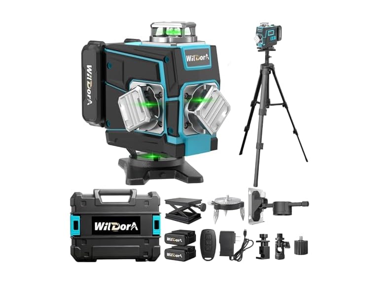 Wildora 4x360° 16-Line Self-Leveling Laser Level w/ Tripod (Mobile App Deal) Deal