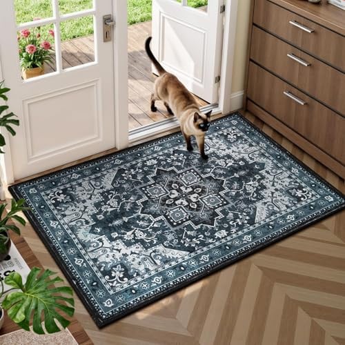 Rugflix 2x3 Washable Entryway Rug with Rubber Backing