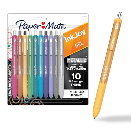 Paper Mate InkJoy Gel Pens, Metallic, Retractable, Medium Point (0.8mm) 10-Count Deal