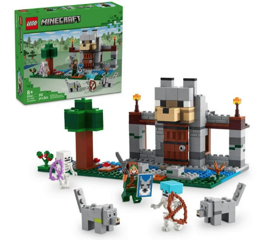 LEGO Minecraft Wolf Stronghold Fortress Playset, 312 Pcs.