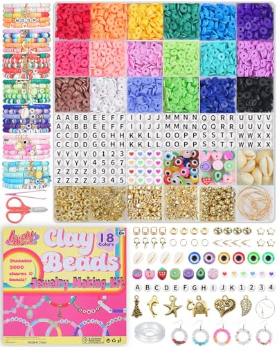 LovelyMoon 18 Color 5000 Pcs Clay Beads Kit