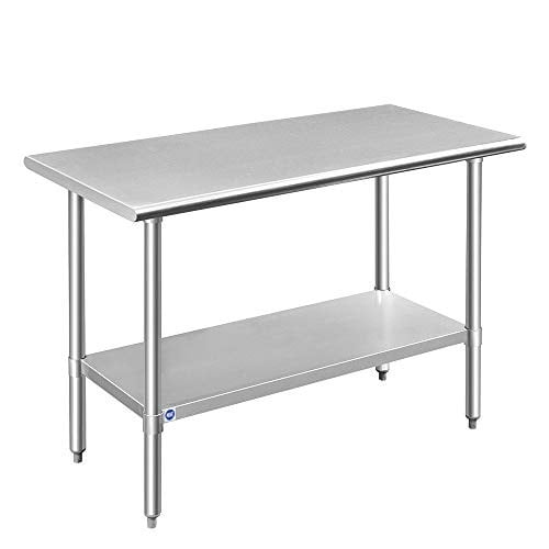 Rockpoint 48''x24'' Stainless Steel Prep Table w/ Adjustable Under Shelf Deal