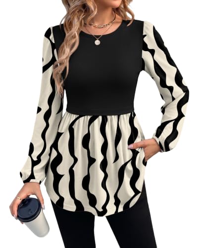 Long Sleeve Babydoll Peplum Tunic Tops Deal