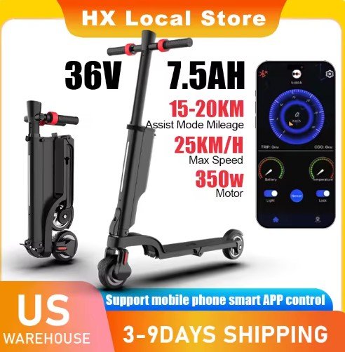 HX X6 7.5AH 350W 25KM/H 5.5 Inch Foldable Electric Kick Scooter