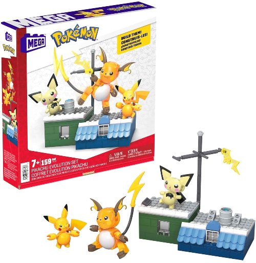 159-Piece MEGA Pokémon Action Figure Building Toys, Pikachu Evolution Set
