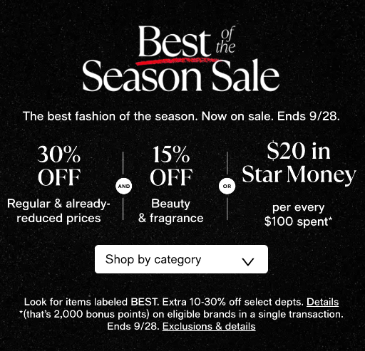 Macy's Best of the Season Sale Deal