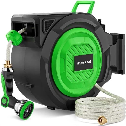 Heavy Duty Wall-Mounted Hose Reel with 180° Swivel Bracket Deal
