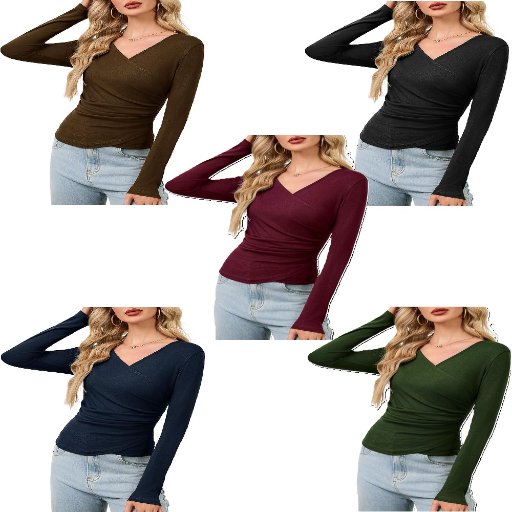 Women’s Long Sleeve Slim-Fit V-Neck Wrap Top
