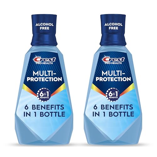 Crest Pro Health 1L 2-Pack 6-in-1 Benefits Alcohol Free Mouthwash