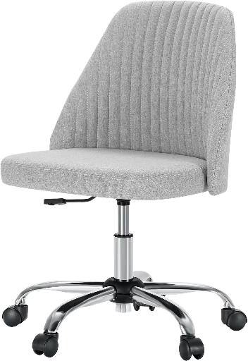 EDX Vanity Chair Armless Desk Chair with Wheels Adjustable Swivel Fabric Makeup Chair Deal