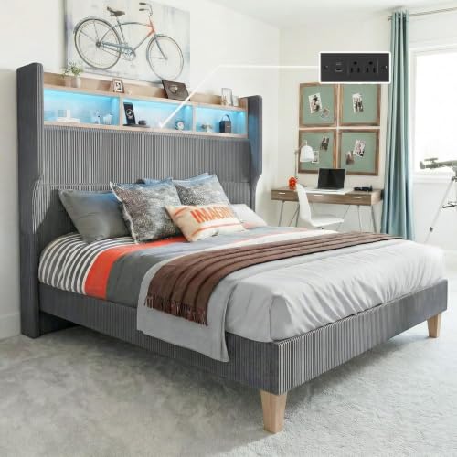 Queen Size Bed Frame with 51" Tall Headboard Deal