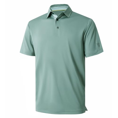 M MAELREG Men’s Dry Fit Stretch Golf Polo Shirt (S-5XL, Various Colors, Short or Long Sleeve) Deal
