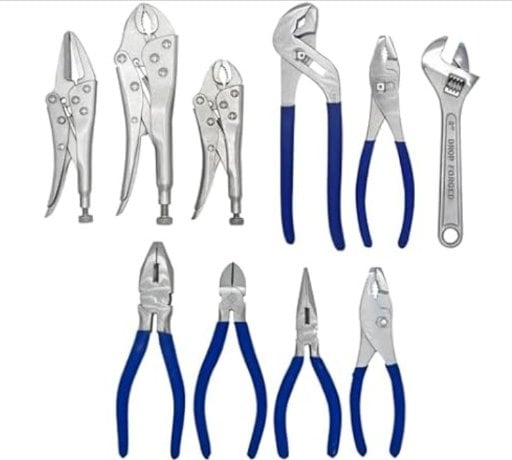 ULTRA STEEL 10 Piece Wrench and Plier Set