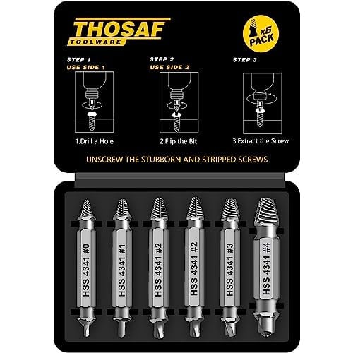 THOSAF Damaged Screw Extractor Set 6-Piece