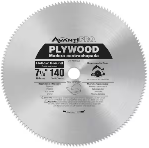 Avanti Pro 7-1/4 in. x 140-Tooth Plywood Circular Saw Blade