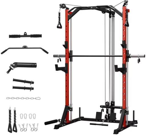 Mikolo Compact 7-IN-1 Smith Machine With Cable Crossover System 1000LBS Deal