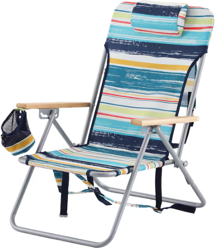 Style Selections Polyester Multi-Stripe Folding Beach Chair Deal
