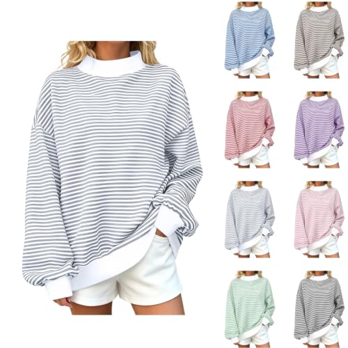 Women Plus Size Knit Striped Sweatshirt Deal