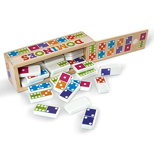 Melissa & Doug 100 Wooden Dominoes Set