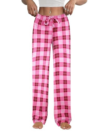 Ekouaer Plaid Lounge Pajama Pants with Pockets