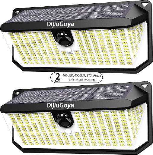 Solar Security Lights Outdoor 466 LED 4000Lm 2-Pack Deal