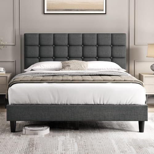Yaheetech Queen Size Upholstered Tufted Bed Frame with Headboard Deal