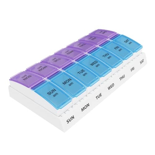 7-Day EZY DOSE Large Pill Organizer w/ Blue/Purple Lids  Deal