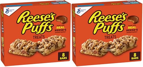 Reese's Puffs Breakfast Cereal Treat Bars, Peanut Butter & Cocoa, 8 ct (Pack of 2) Deal