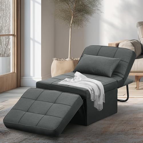 Ainfox 4-in-1 Convertible Sleeper Sofa Chair Dark Gray Deal