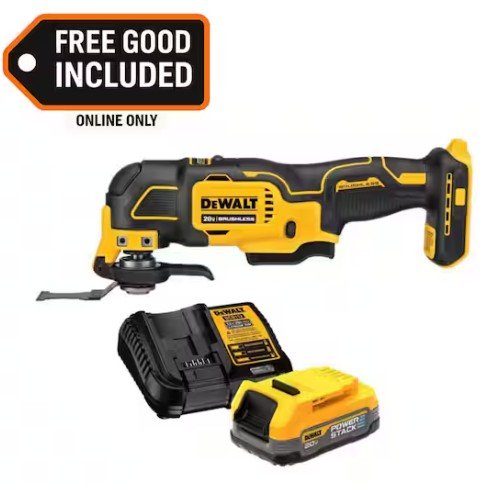 DEWALT ATOMIC 20V MAX Brushless Oscillating Multi Tool and POWERSTACK Compact Battery Starter Kit