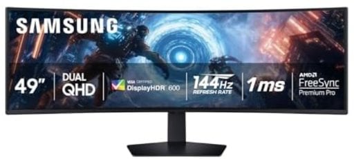 Samsung 49-inch Odyssey G9 DQHD 144Hz Curved Gaming Monitor Deal