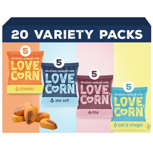 LOVE CORN Crunchy Corn Snacks Variety Pack 20-Count 0.7-Ounce Deal