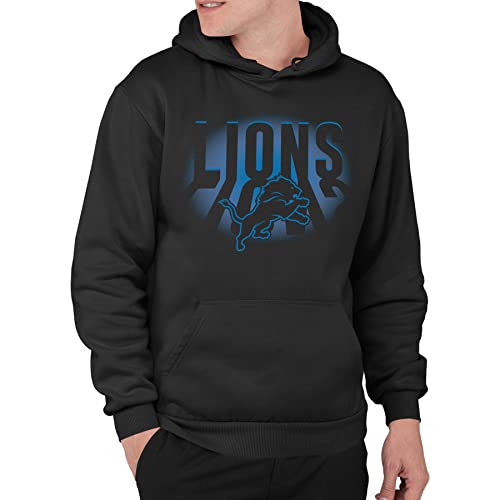 Junk Food NFL Detroit Lions Adult Pullover Fleece Hoodie for Men and Women, Black (L) Deal