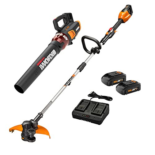 WORX 40V 13" Cordless String Trimmer/Edger + Leaf Blower Combo Kit