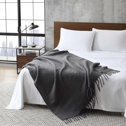 Kenneth Cole Faux Mohair Throw Blanket, Grey, 50" x 70" Deal