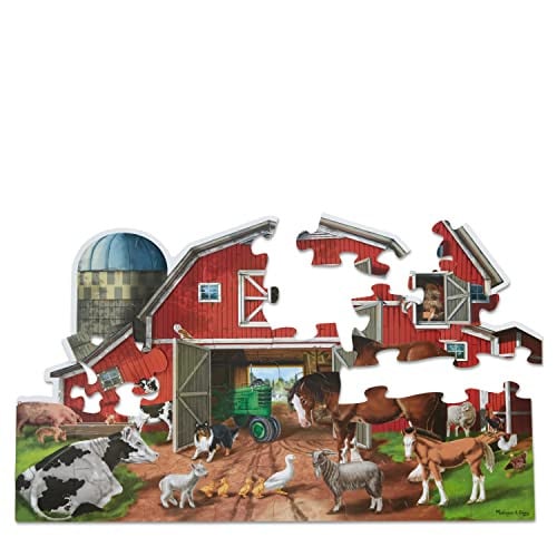 Melissa & Doug Busy Barn Shaped Jumbo Floor Puzzle 32 Pieces Deal