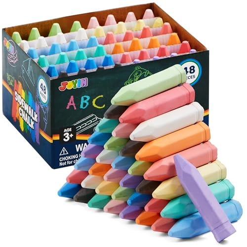 48 PCS Cone Shaped Washable Sidewalk Chalk Set, 12 Colors Deal