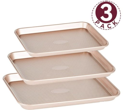 WEPSEN Baking Sheet Pan Set 3-Piece 0.8mm Thick