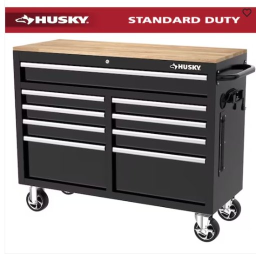 Husky 46 in. W x 18 in. D 9-Drawer Mobile Workbench Cabinet